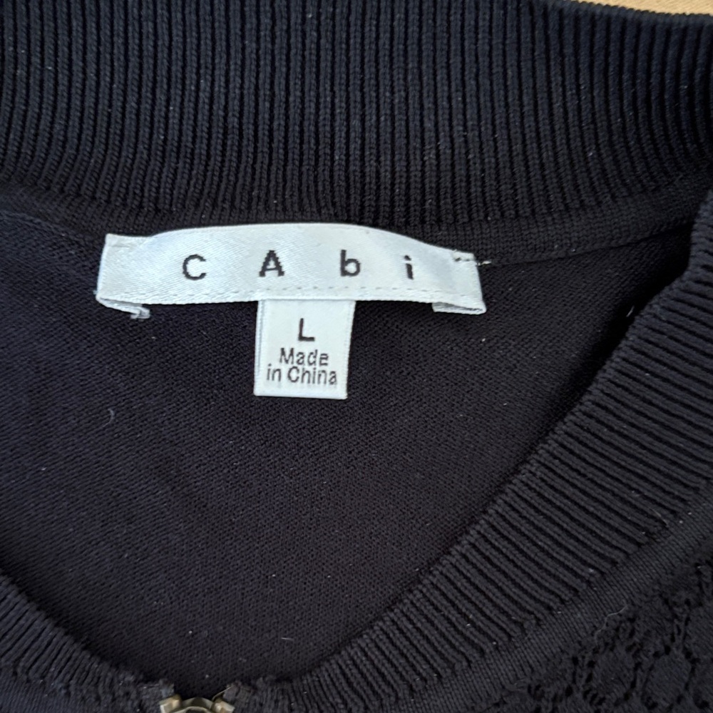CAbi Black Zip-Front Knit Sweater - Picture 2 of 4